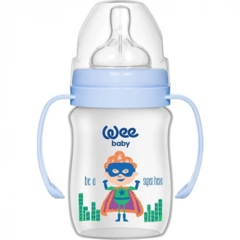 Wee Baby Kulplu PP Biberon 150 ML - Mavi