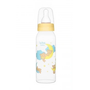Wee Baby Silikon Uçlu Desenli PP Biberon 250 ml - Sarı
