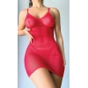 Arias Closet Kırmızı Arkası İp Detaylı Fantezi Mini Gecelik