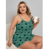 Arias Closet Büyük Beden Yeşil Kalp Desen Pamuklu Şortlu Pijama Takımı