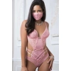 Arias Closet Pembe Dantel İşlemeli Maskeli Fantezi Body