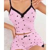 Arias Closet Pembe Kalp Desenli Askılı Şortlu Pijama Takım