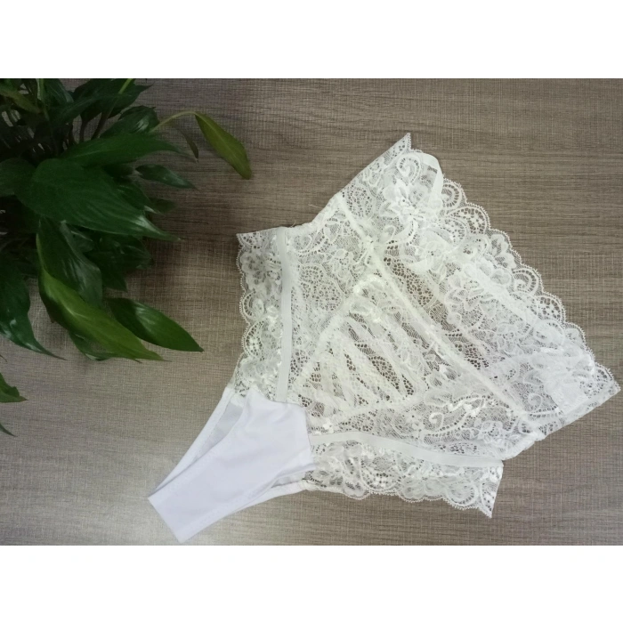 Arias Closet Arkası İp Detaylı Fantezi Beyaz Külot