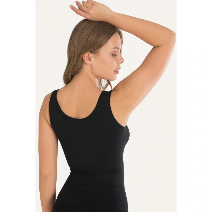 Arias Closet Geniş Askılı Siyah Ribana Atlet