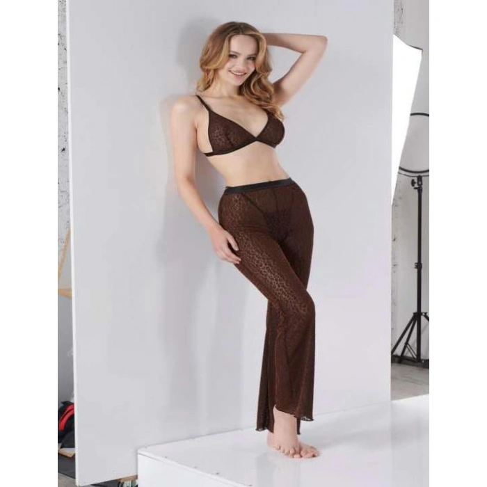 Arias Closet Siyah Transparan Fantezi Sütyen Pijama Takımı