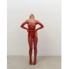 Arias Closet Özel Bölgesi Açık Kırmızı Taşlı Fantezi Vücut Çorabı
