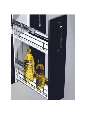 Ahşap Tabanlı Tandem Frenli Dolap İçi Şişelik-Deterjanlık 15 Modül