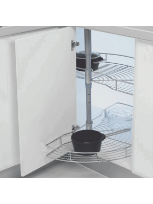 Dolap İçi Köşe 1/2 Döner Sepet Takımı (Stoplu)