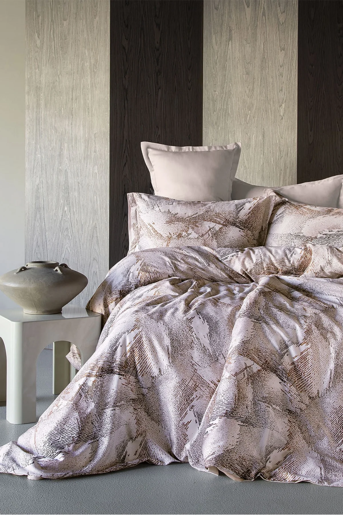 Maije 210 TC (83 Tel) Dijital Pamuk Saten Nevresim Takımı Aile Seti