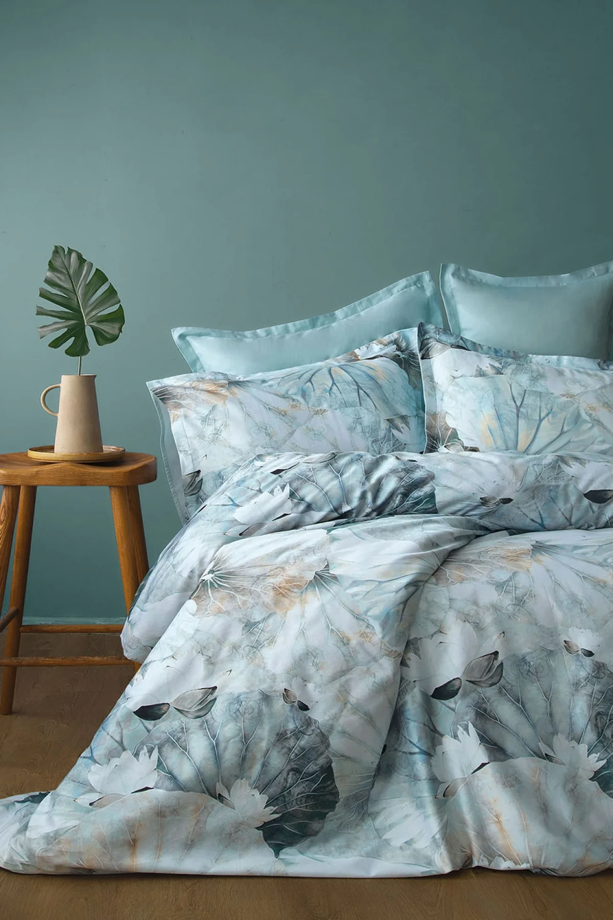 Chiro 210 TC (83 Tel) Dijital Pamuk Saten Çift Kişilik Nevresim Takımı