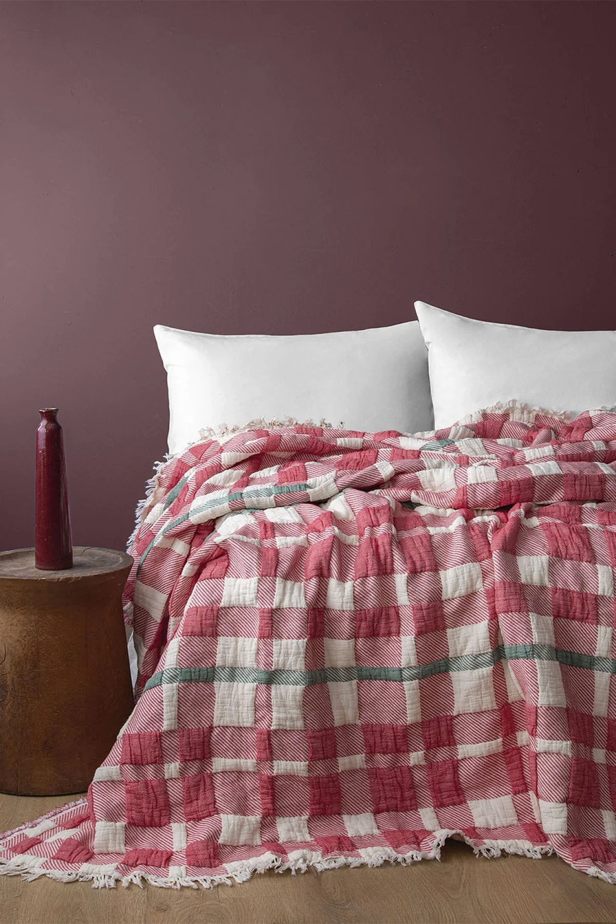 Ulster Red Müslin Çift Kişilik Yatak Örtüsü (220*230 cm)