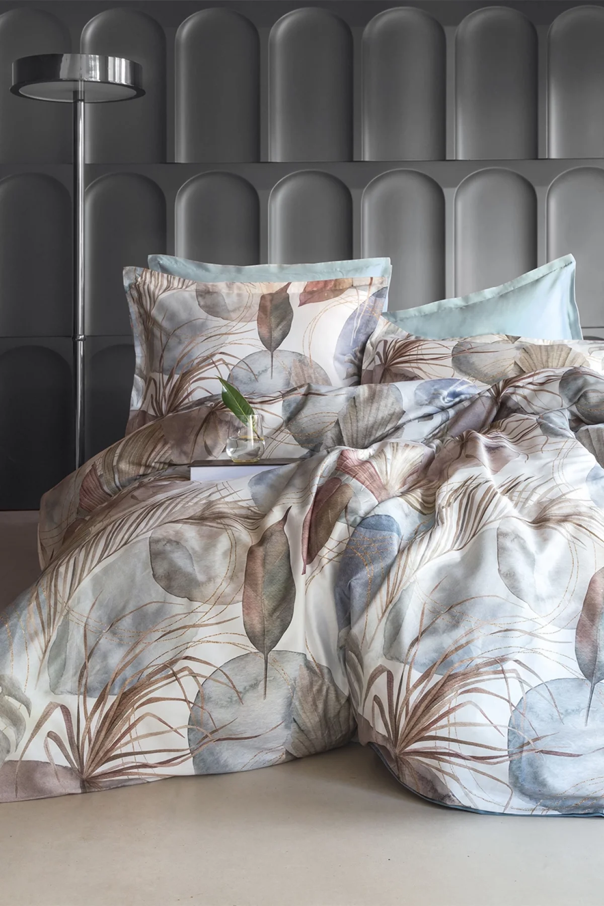 Ashi %60 TENCEL™ Lyocell %40 Pamuk Dijital Saten Nevresim Takımı Aile Seti