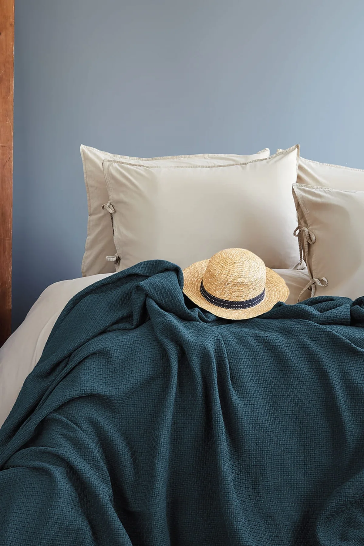 Berga Lacivert %100 Pamuk Pike 220*240 Cm