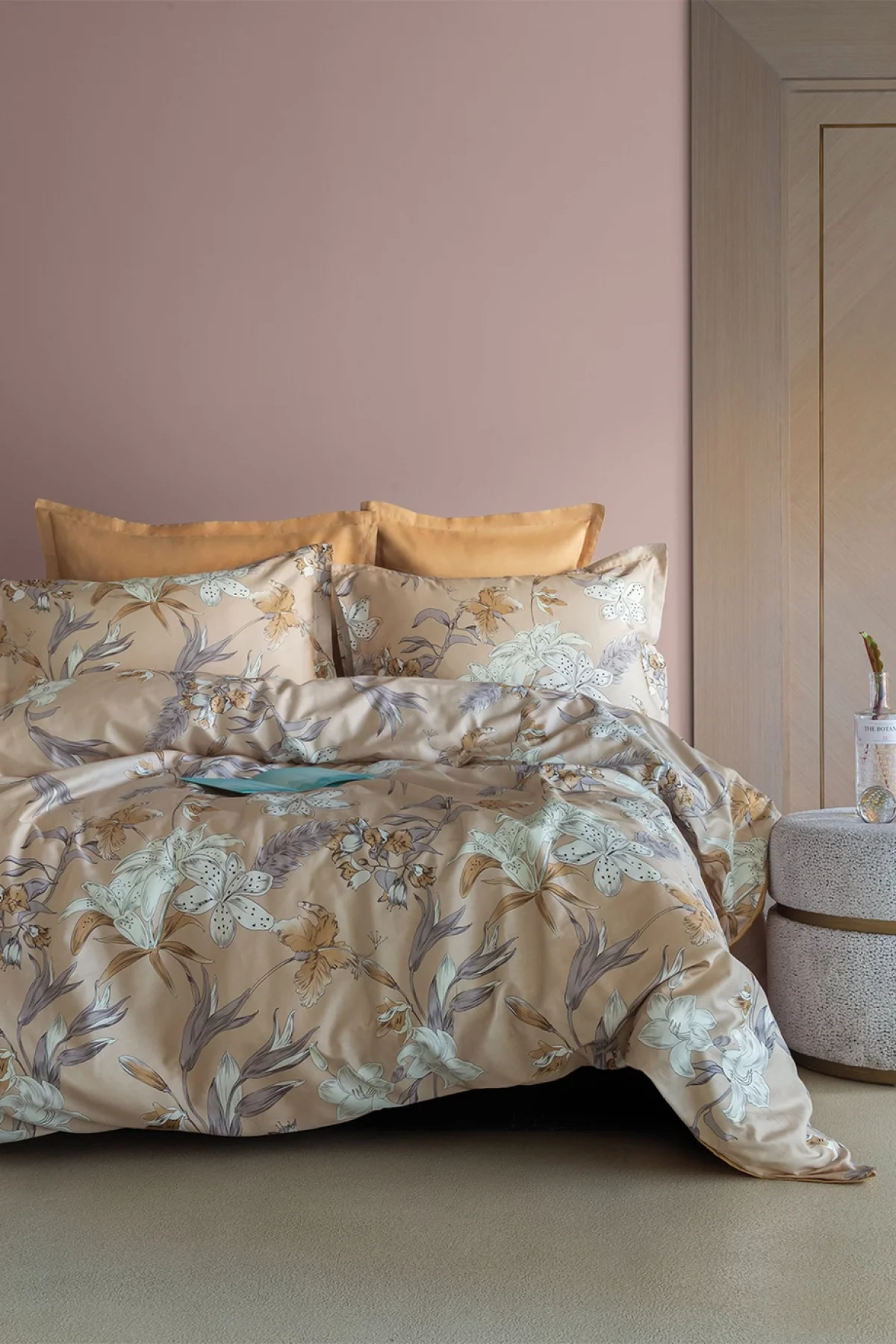 Botanist Dijital Pamuk Saten Nevresim Takımı King Size