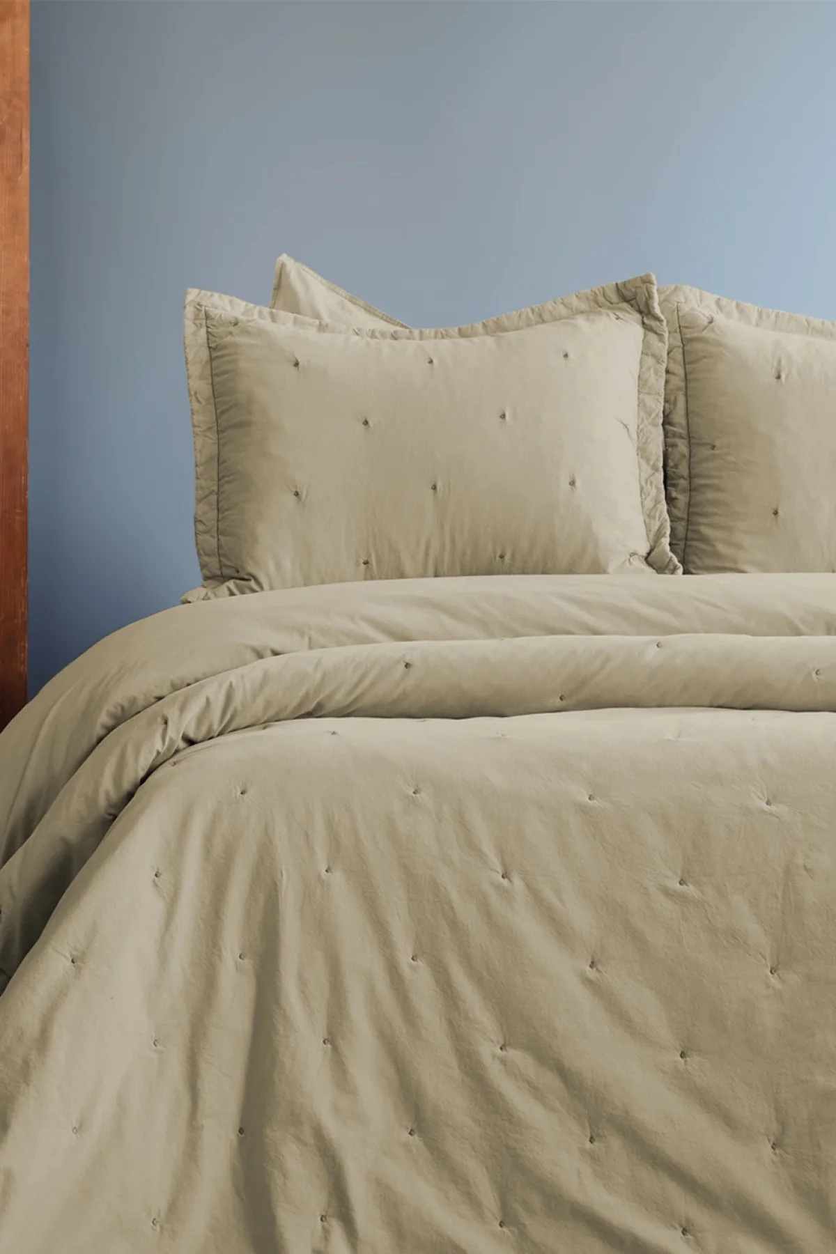 Chilichia Yıkanmış %100 Pamuk Poplin Yatak Örtüsü 180*260Cm.