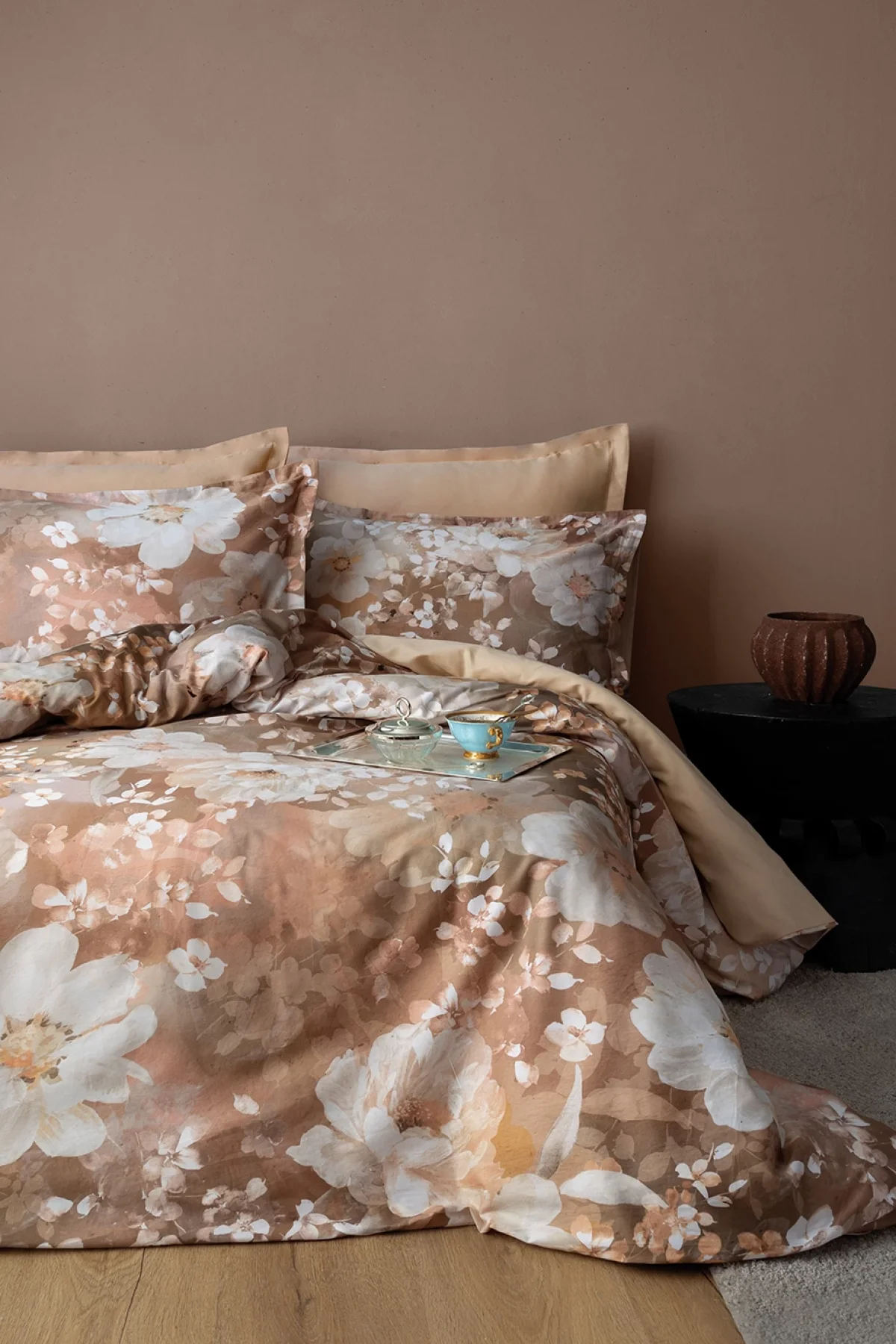 Claretta 210 TC (83 Tel) Dijital Pamuk Saten Nevresim Takımı Tek Kişilik