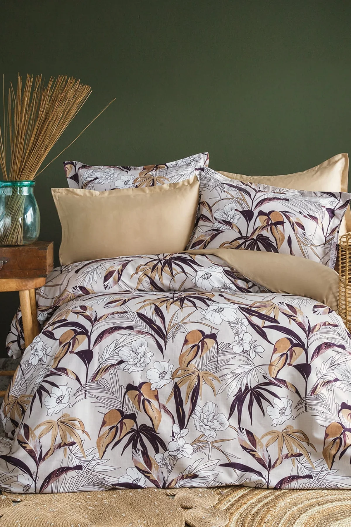 Hiros 210 TC (83 Tel) Pamuk Saten Nevresim Takımı Tek Kişilik