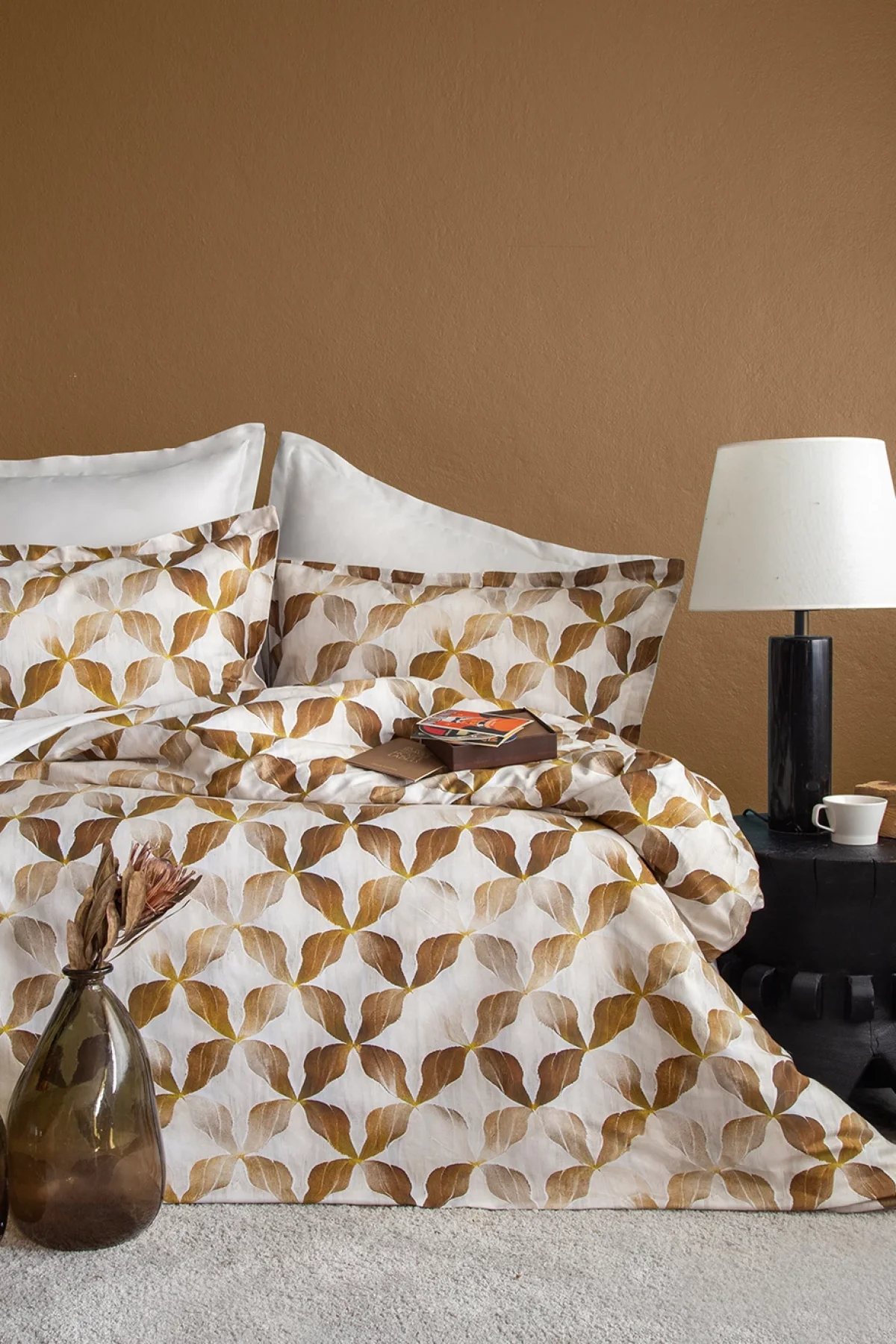 İllusion 210 TC (83 Tel) Dijital Pamuk Saten Nevresim Takımı Aile Seti