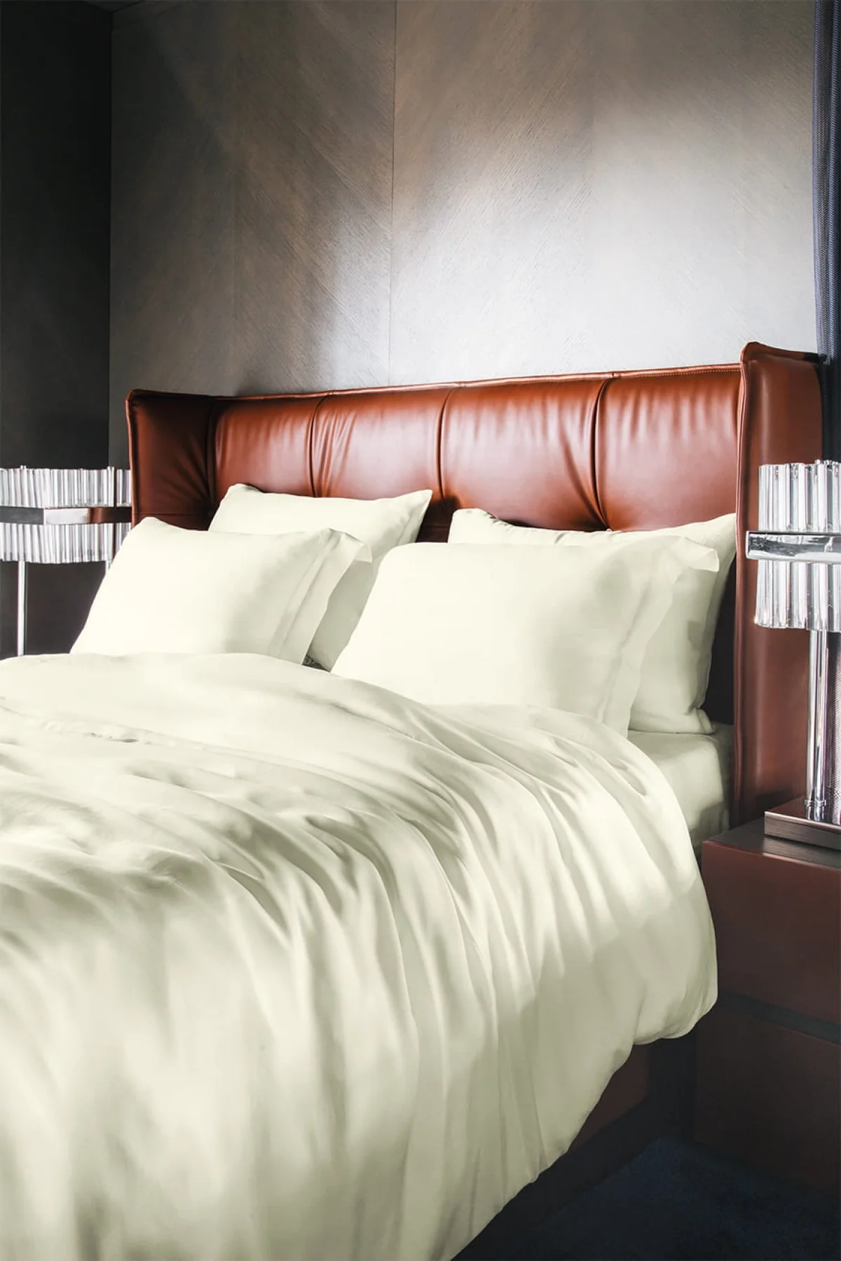 Jade Cream Vegan İpek Nevresim Takımı Çift Kişilik