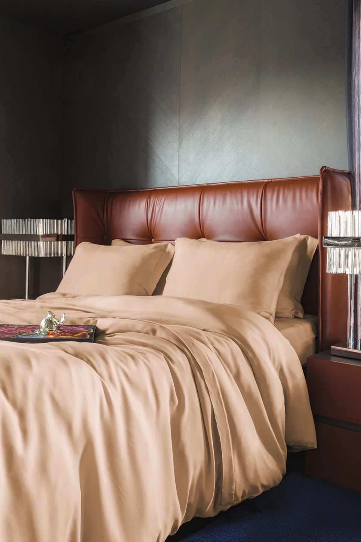 Jade Peony Vegan İpek Nevresim Takımı Çift Kişilik