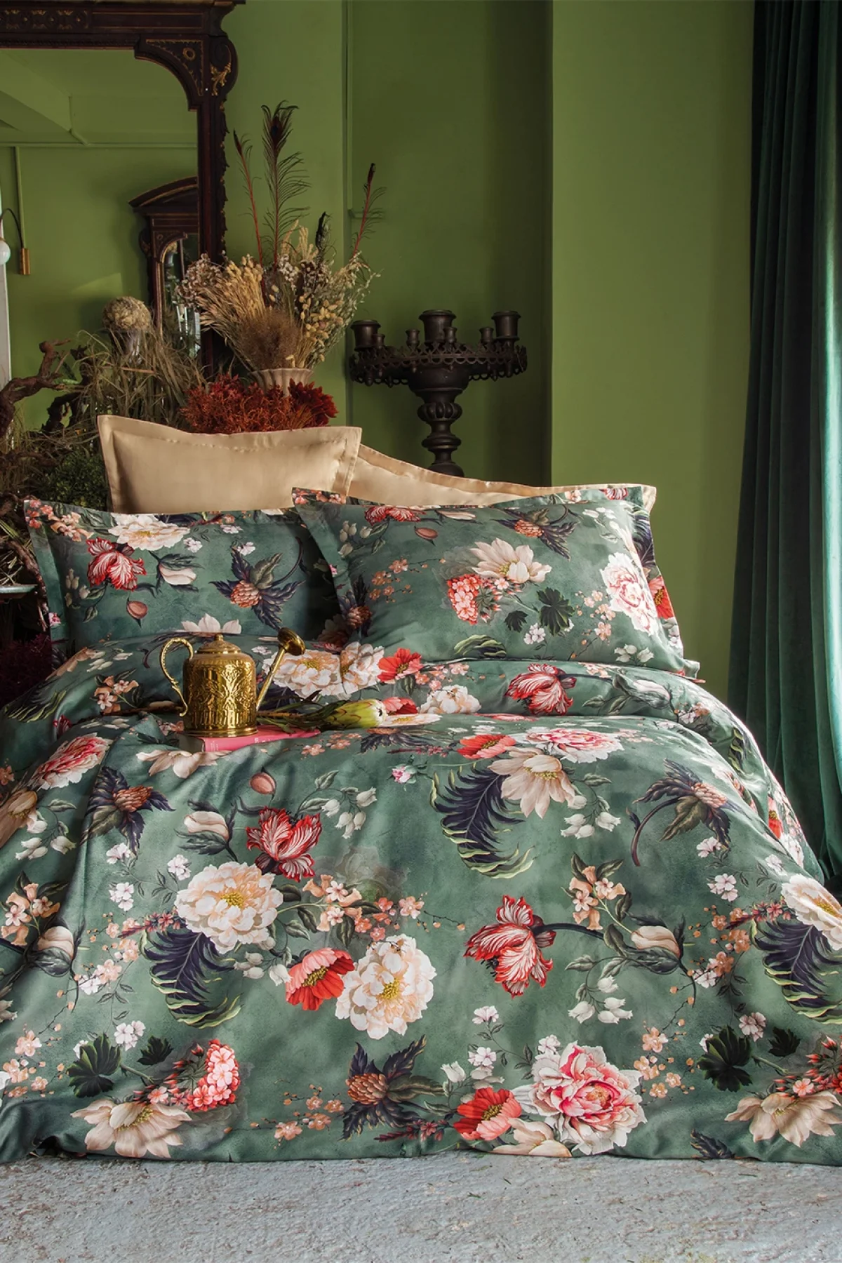 Japonesque %60 TENCEL™ Lyocell %40 Pamuk Dijital Saten Çift Kişilik Nevresim Takımı