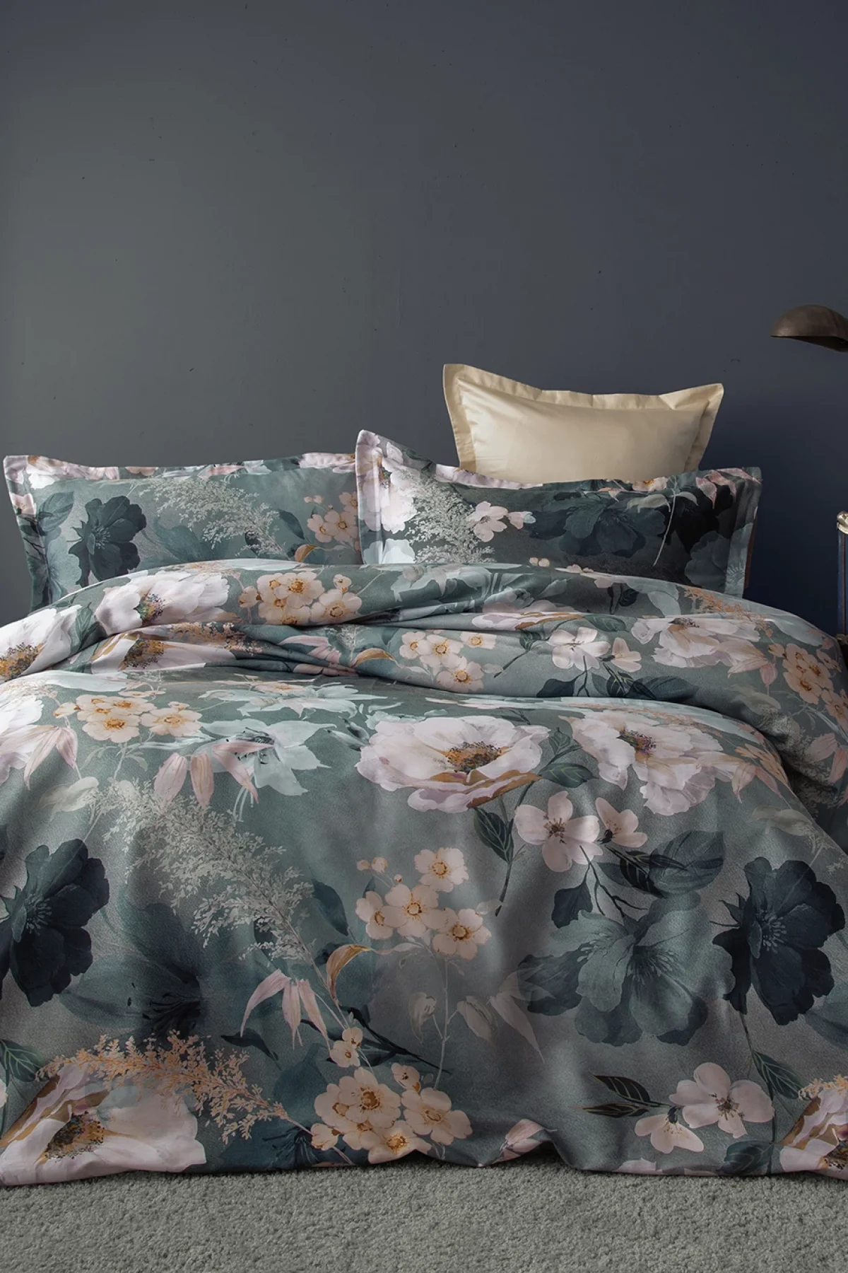 Katie 300 TC (120 Tel) Dijital Pamuk Saten Nevresim Takımı Çift Kişilik