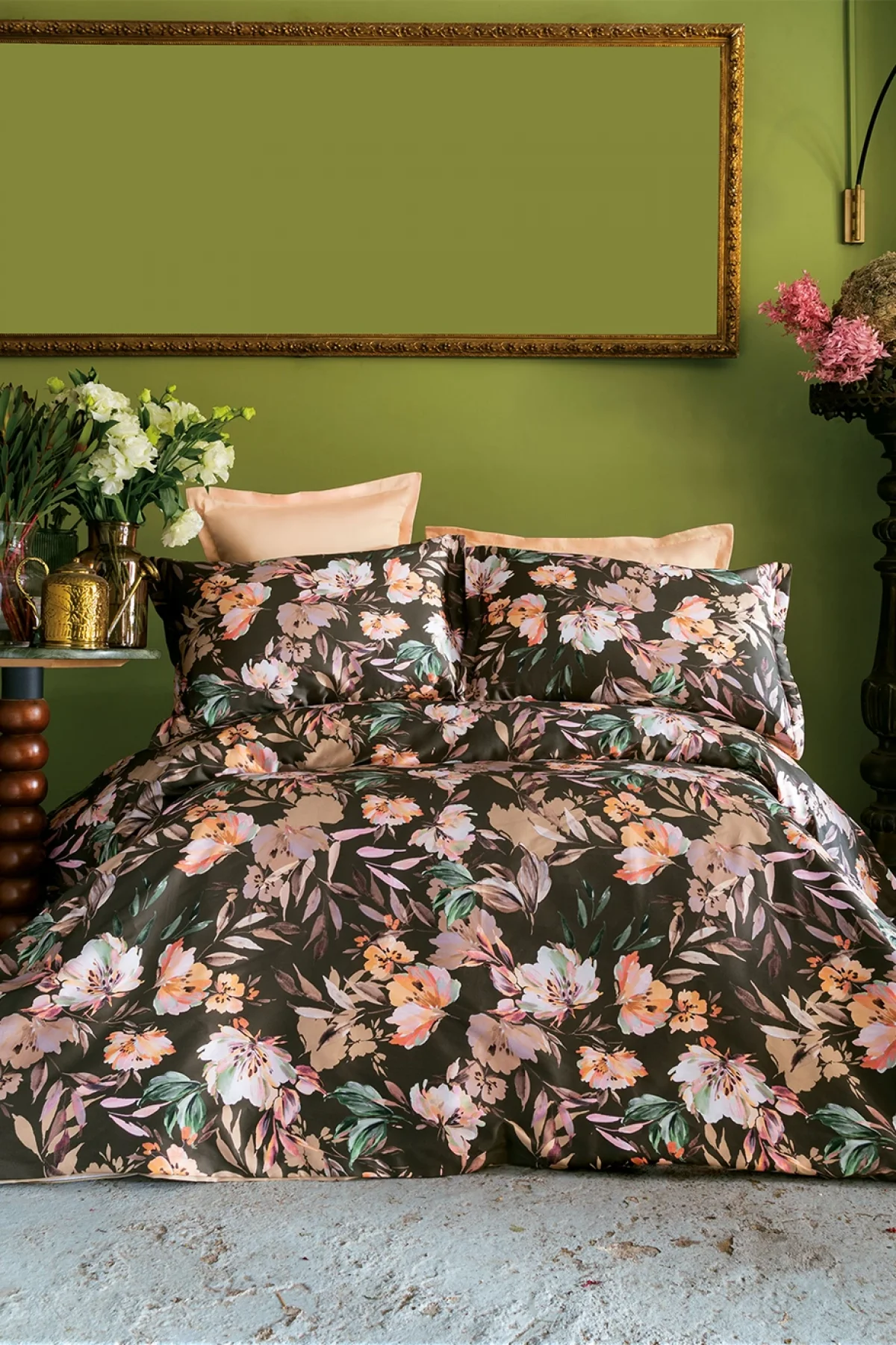 Moliere 210 TC (83 Tel) Dijital Pamuk Saten Nevresim Takımı Tek Kişilik