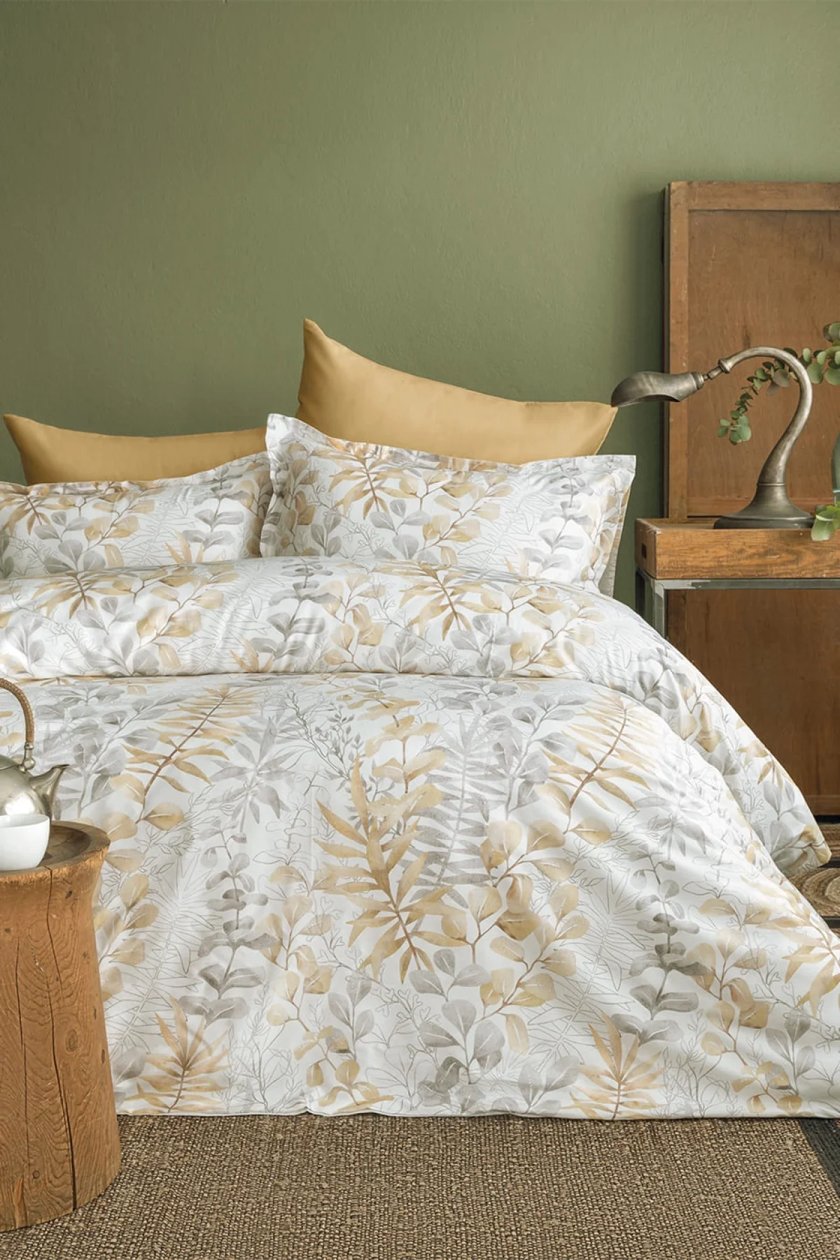 Occale Beige 210 TC (83 Tel) Pamuk Saten Nevresim Takımı Çift Kişilik