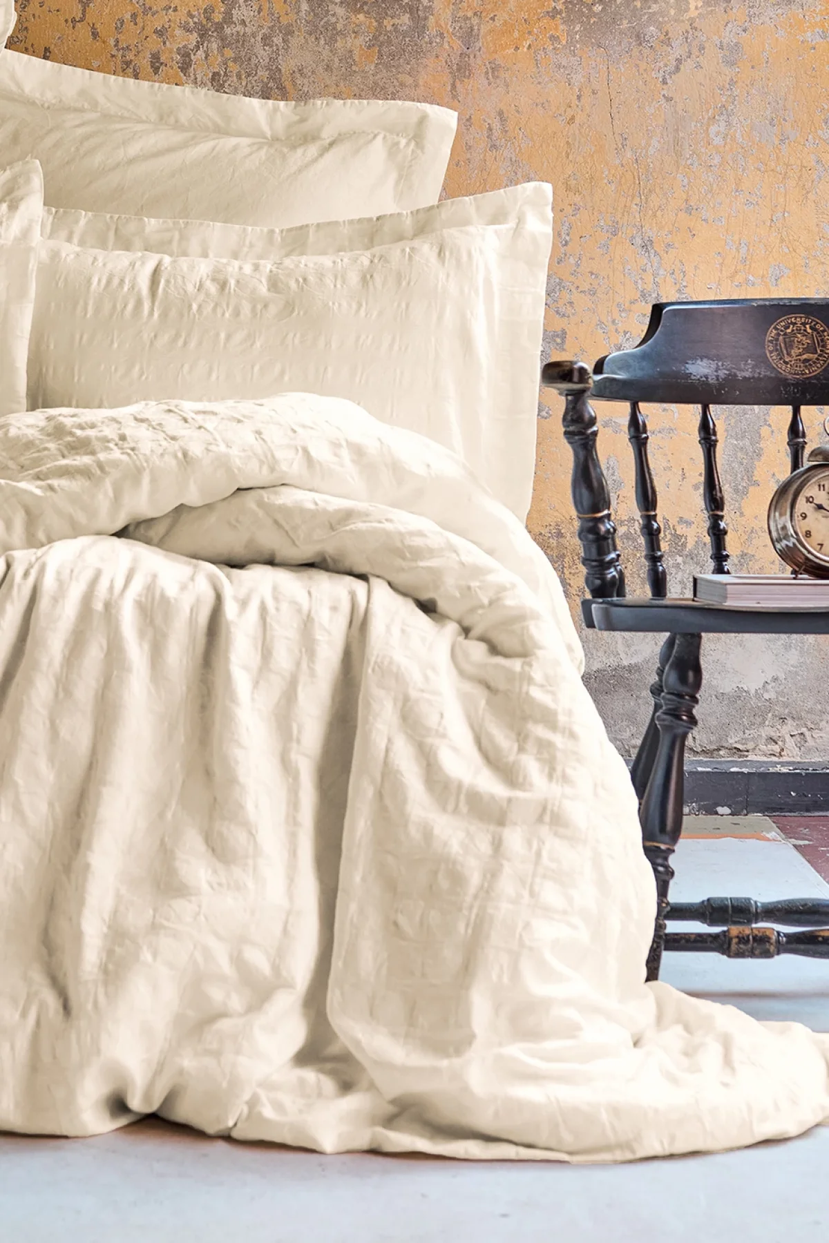 Perla Jakarlı Yıkanmış %100 Pamuk Poplin Nevresim Takımı Çift Kişilik