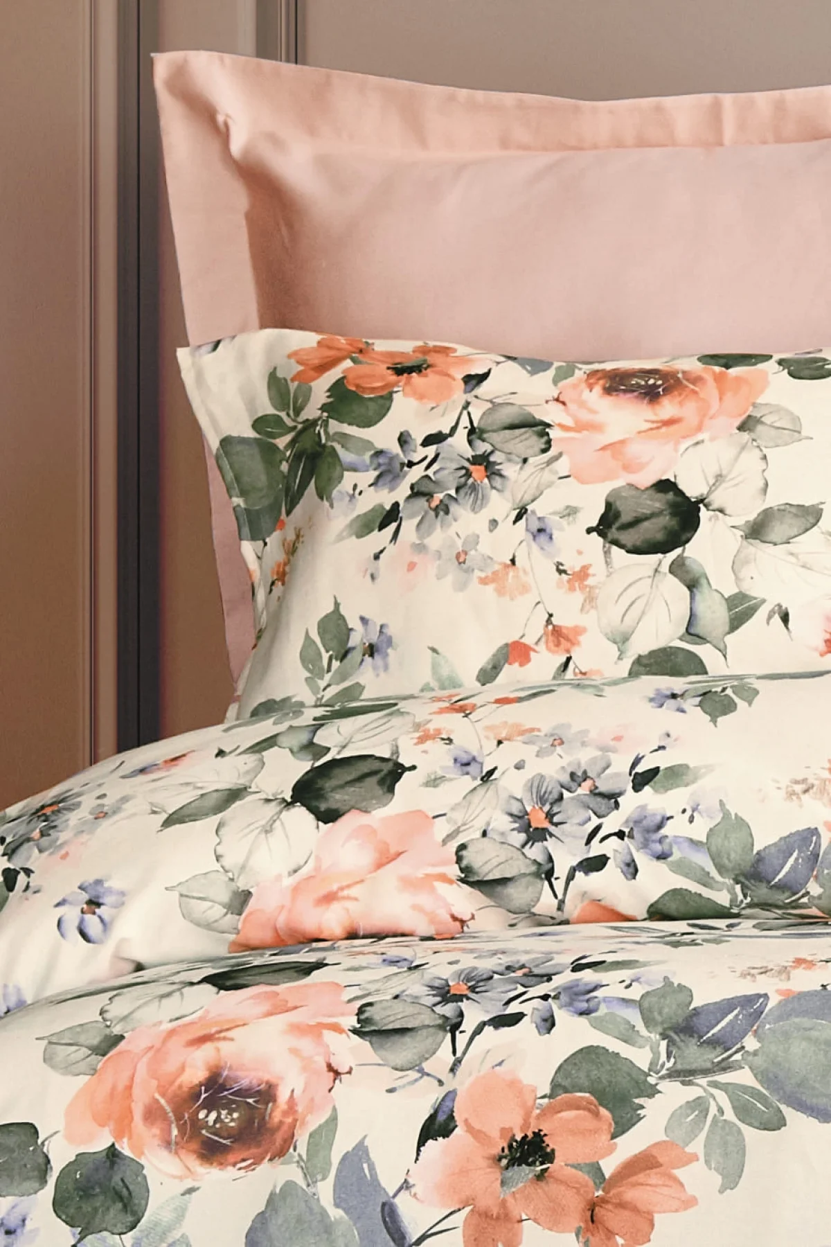 Ruusu 210 TC (83 Tel) Dijital Pamuk Saten Tek Kişilik Nevresim Takımı