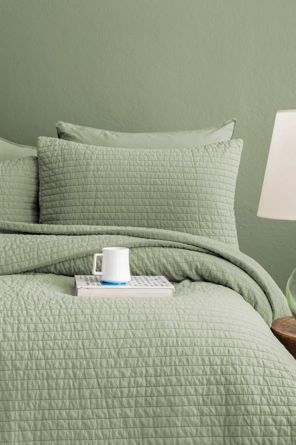 Savanna Yıkanmış Sage %100 Pamuk Poplin Yatak Örtüsü 240*260Cm