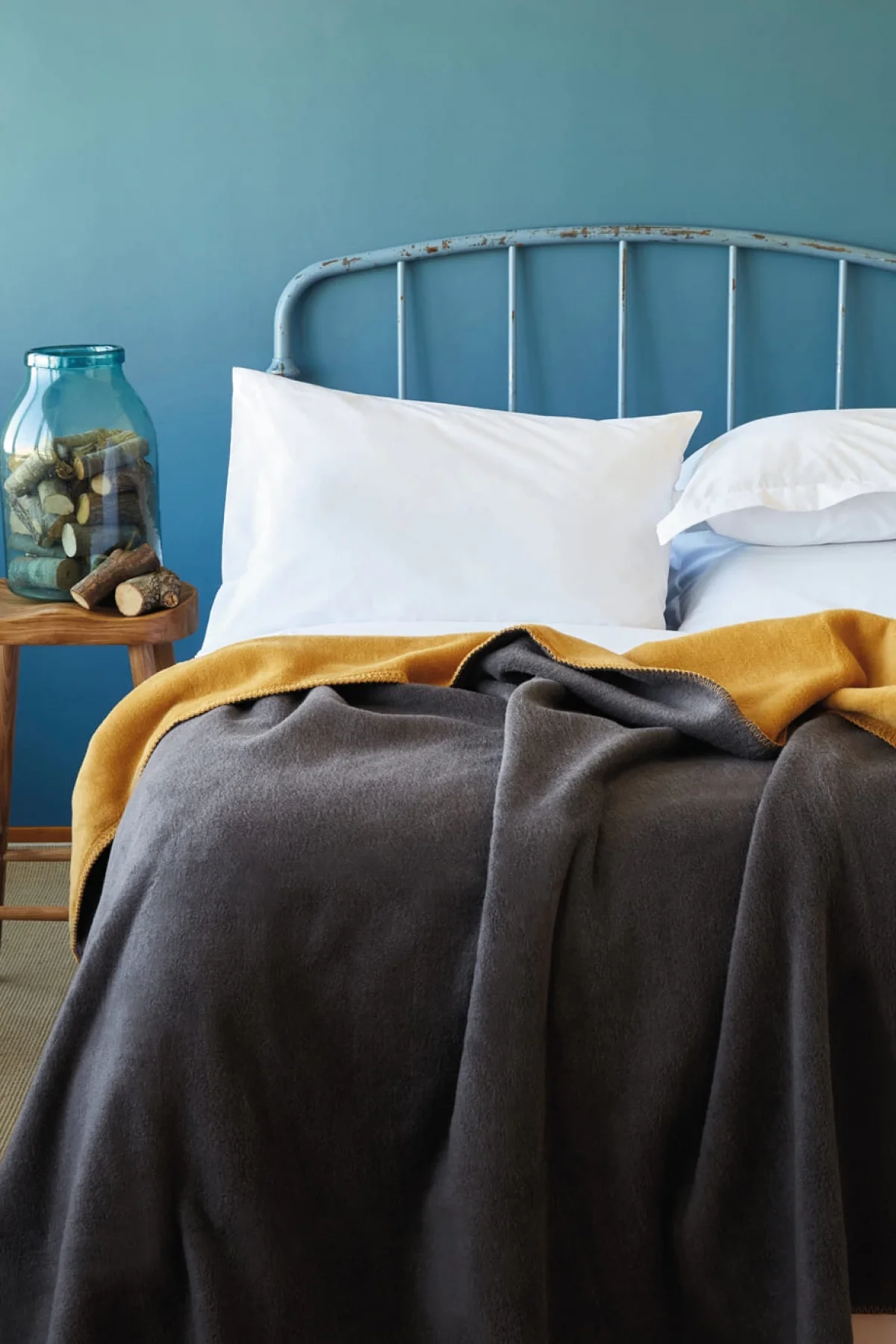 Simply Battaniye 200*220 Antrasit-Sarı