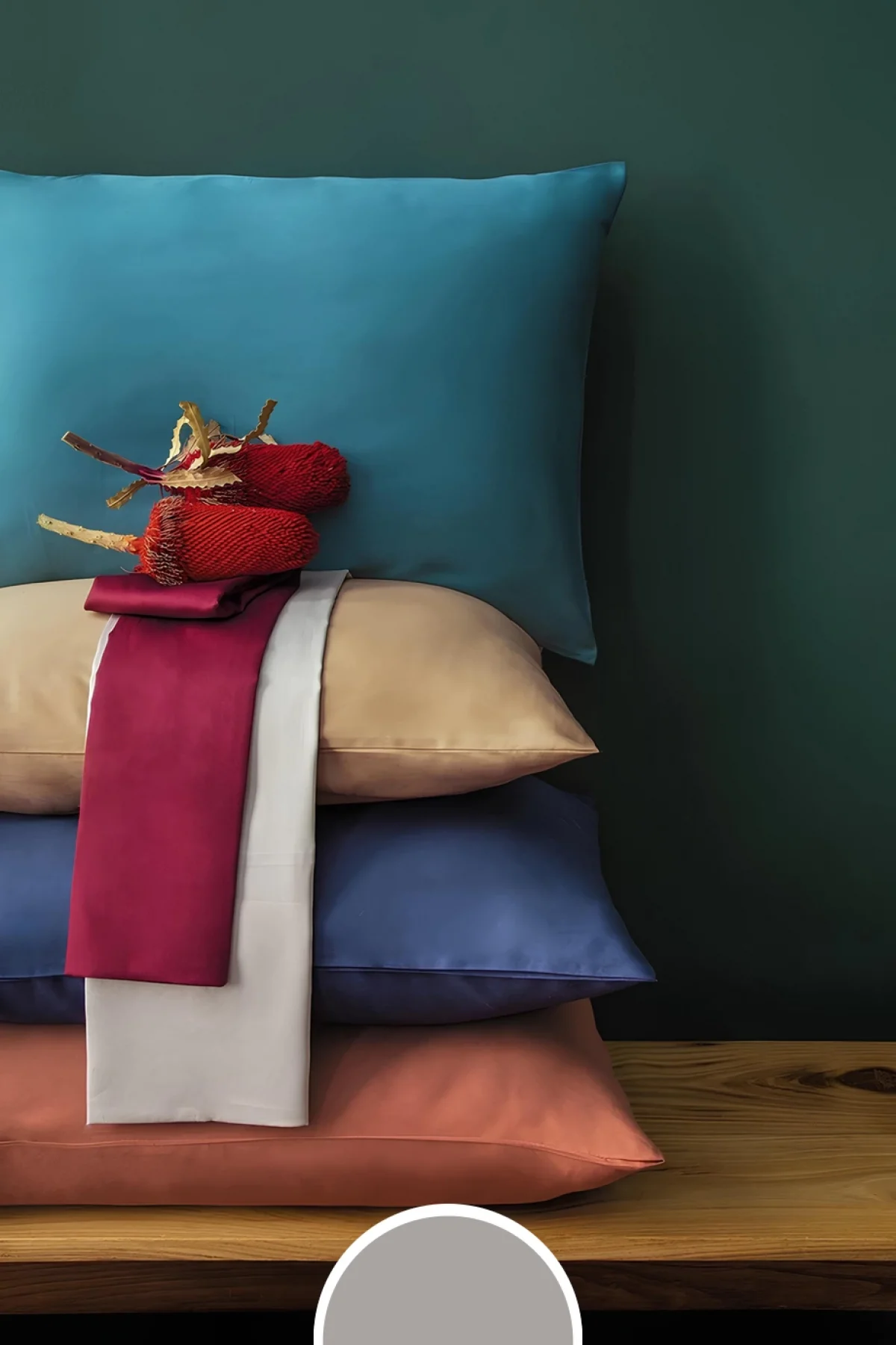 Simply Gri Saten Fitted Set 200*200/50*70