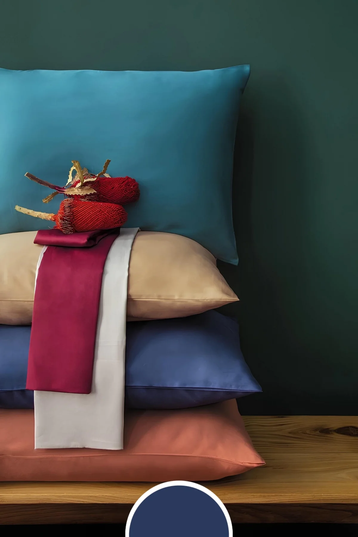 Simply Lacivert Saten Fitted Set 180*200/50*70