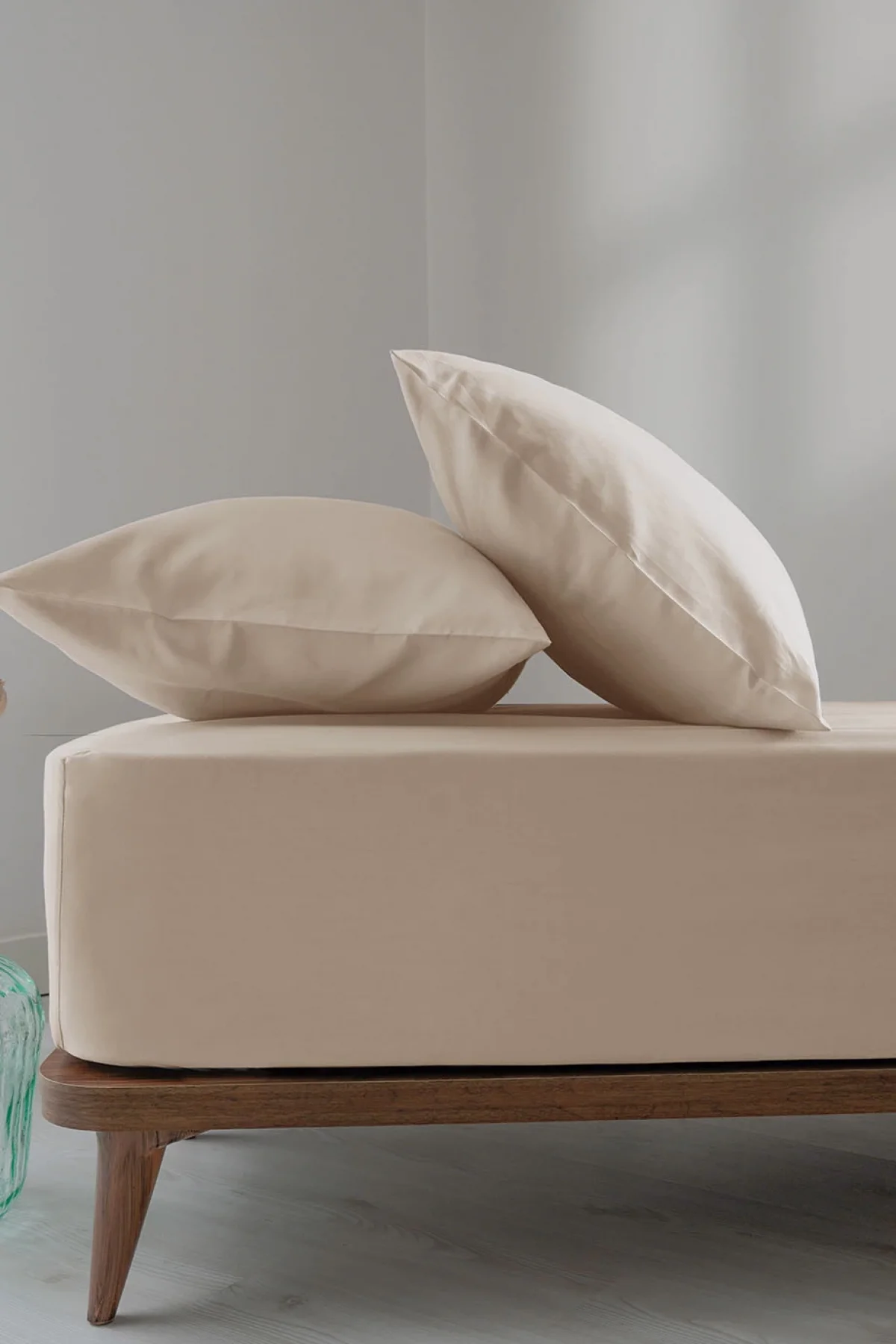 Simply Orchid Beige Pamuk Saten Fitted Set 100*200/50*70