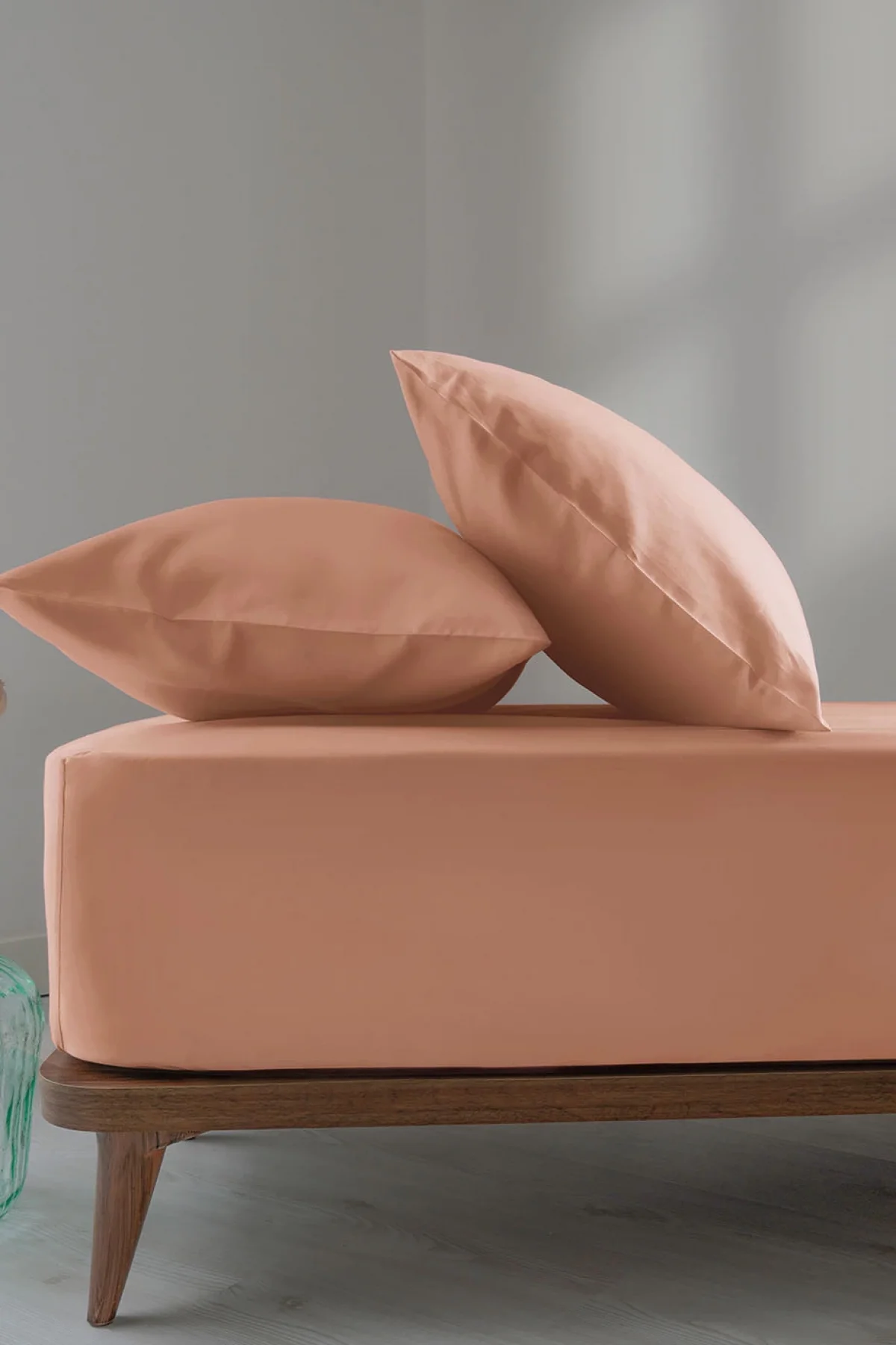 Simply Peach Pamuk Saten Fitted Set 100*200/50*70