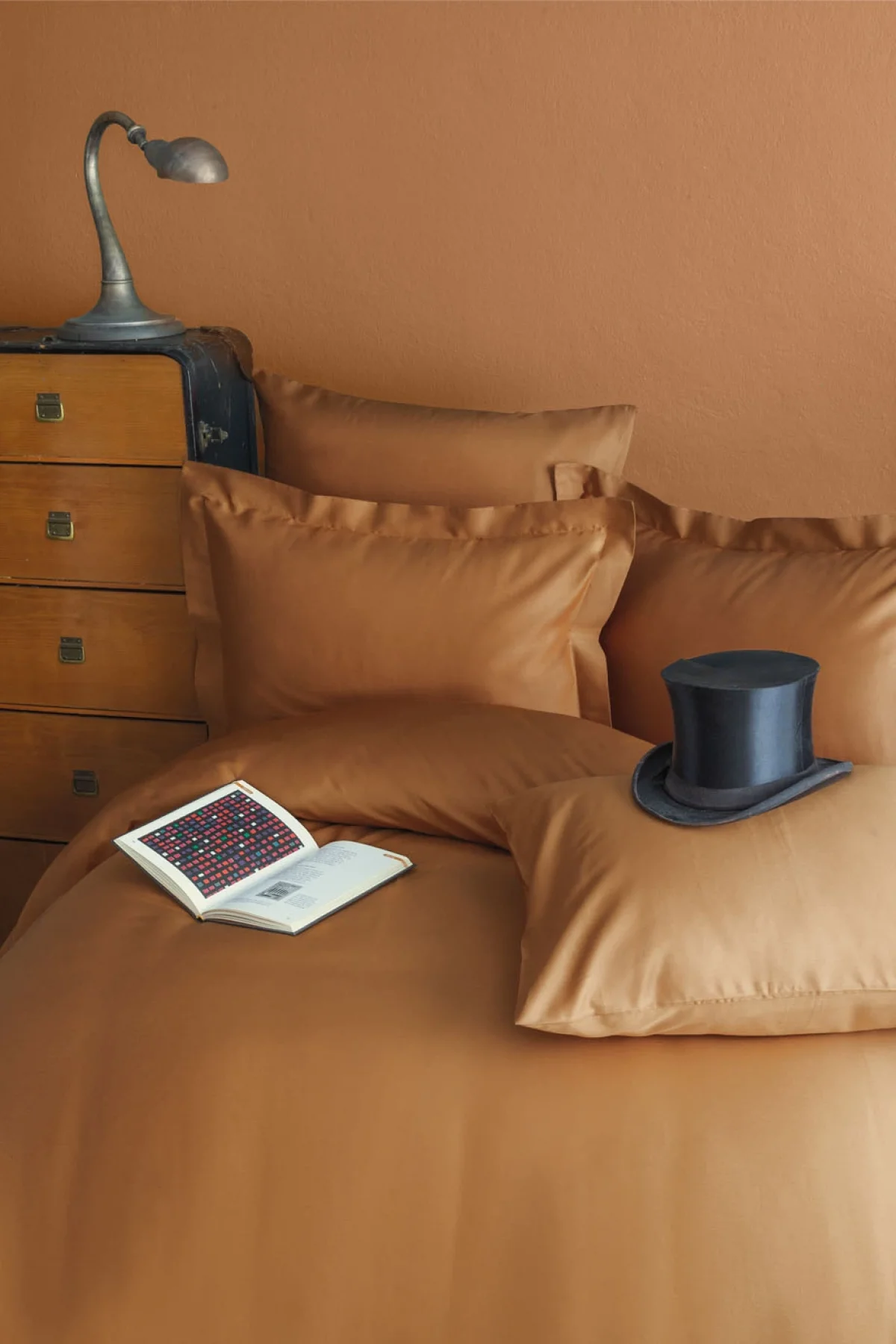 Simply Terra Cotta Pamuk Saten Nevresim Takımı Tek Kişilik