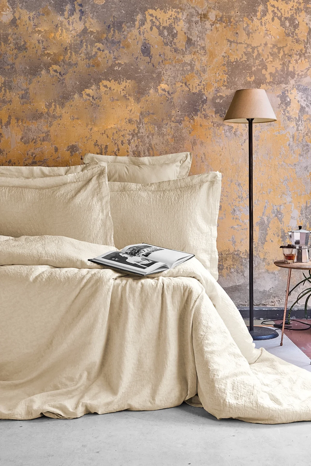 Utrech Jakarlı Yıkanmış %100 Pamuk Poplin Nevresim Takımı Çift Kişilik