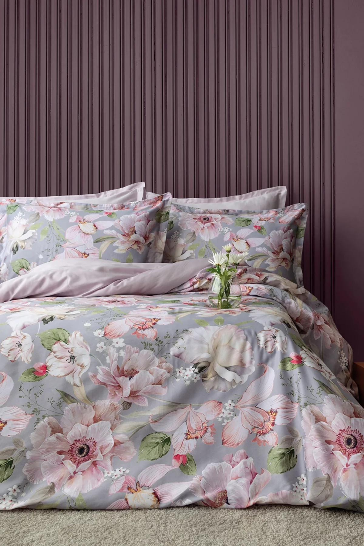 Vanie %60 TENCEL™ Lyocell %40 Pamuk Dijital Saten Çift Kişilik Nevresim Takımı