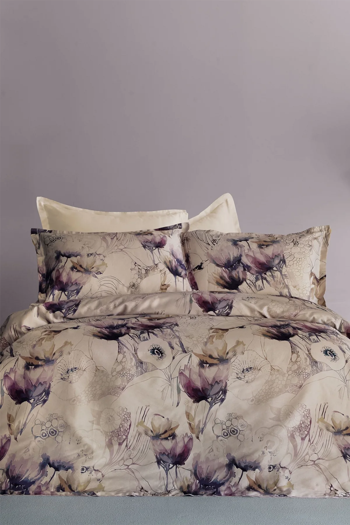 Viola 210 TC (83 Tel) Dijital Pamuk Saten Nevresim Takımı Aile Seti