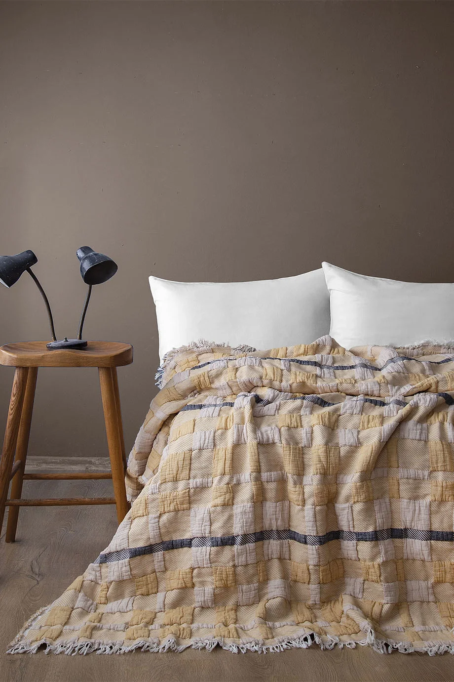 Ulster Yellow Müslin Çift Kişilik Yatak Örtüsü (220*230 cm)