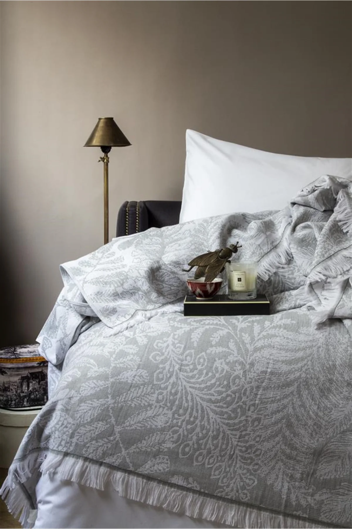 Gardeniere  Yatak Örtüsü Gri Çift Kişilik 220X240Cm