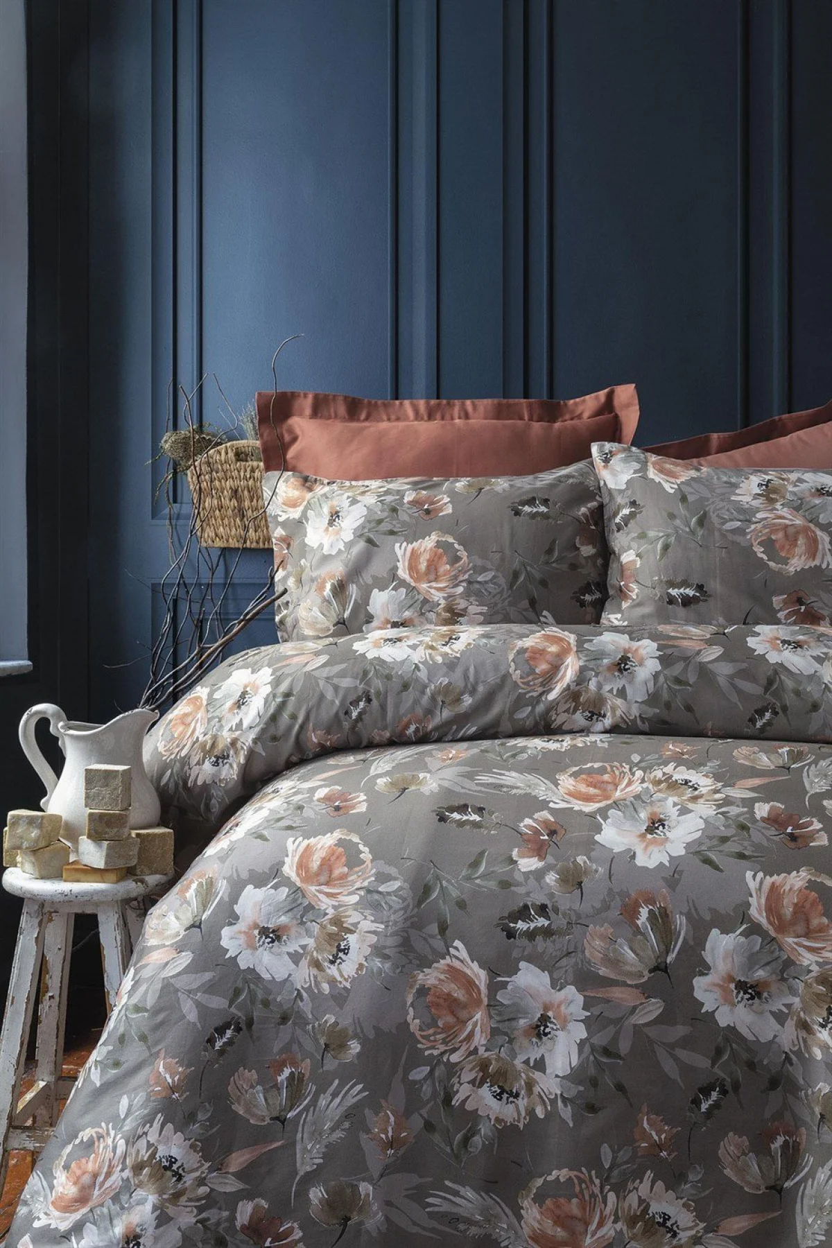 Shady 210 TC (83 Tel) Pamuk Saten Çift Kişilik Nevresim Takımı  