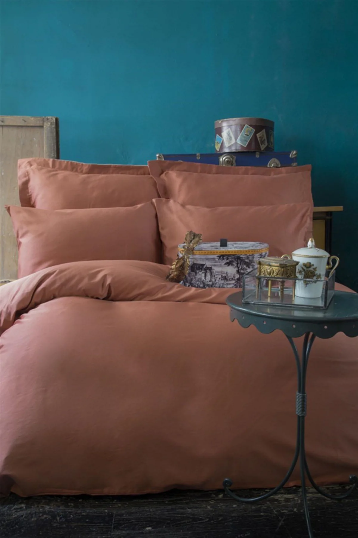 Simply Bakir 210 TC (83 Tel) Pamuk Saten Tek Kişilik Nevresim Takımı