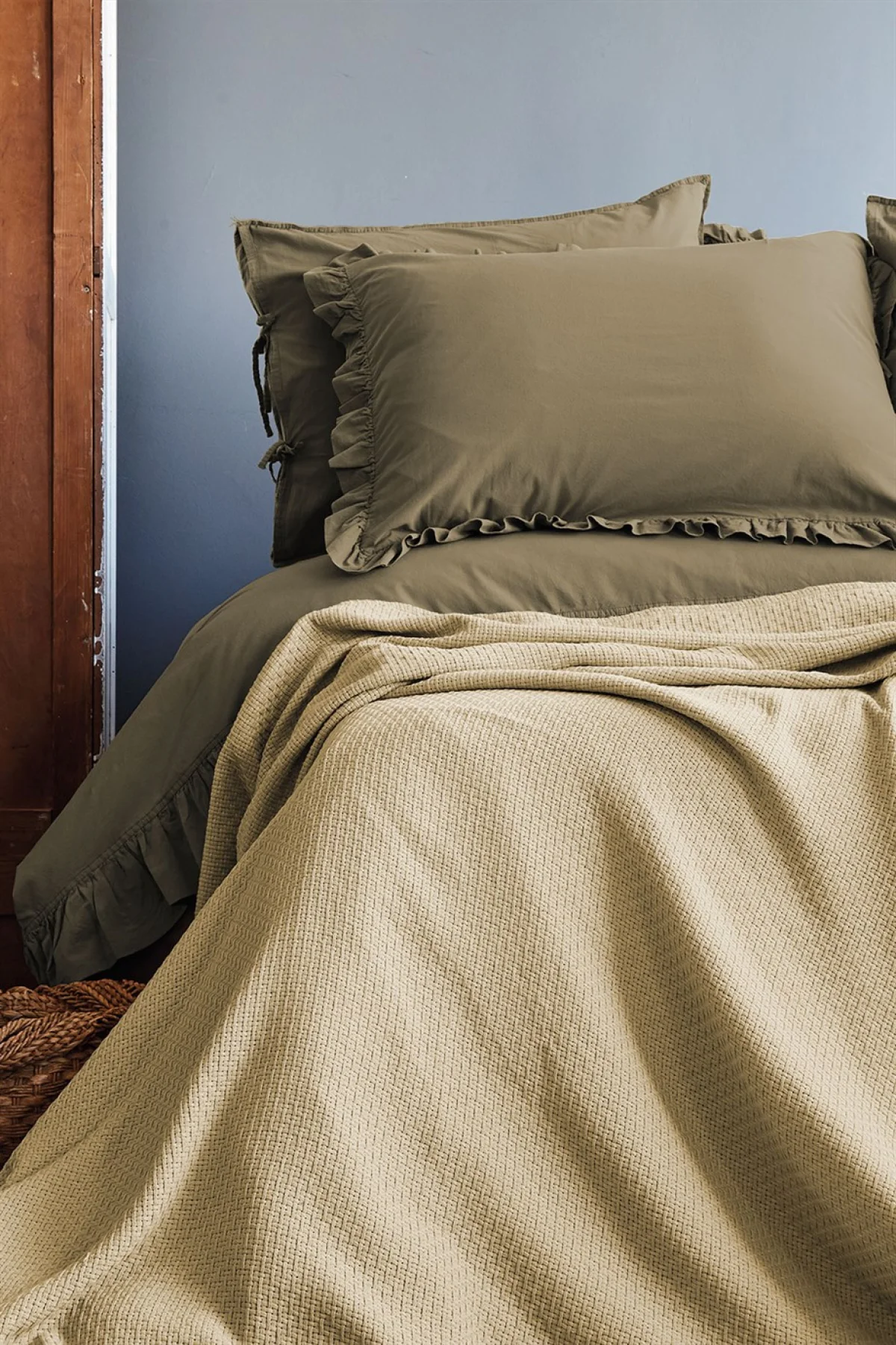 Berga Bej %100 Pamuk Pike 220*240 Cm