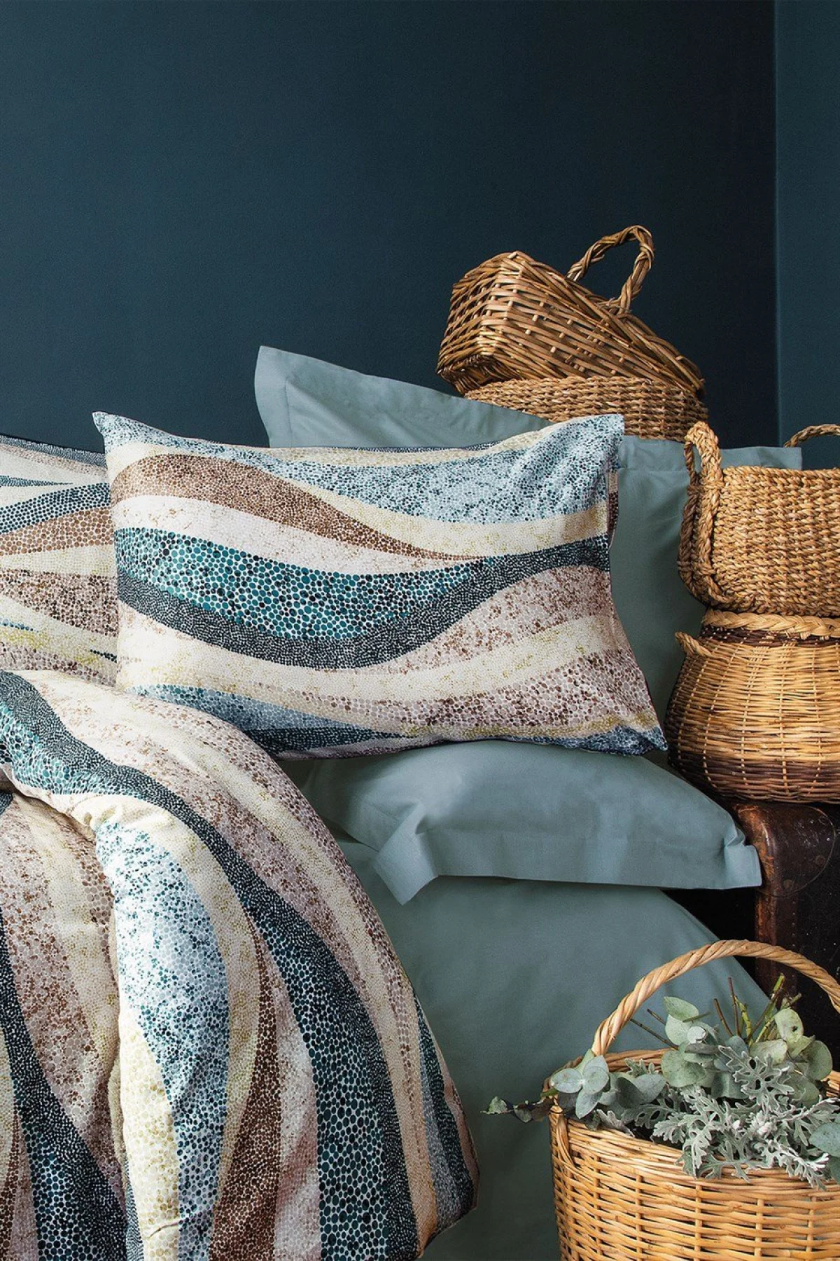 Todor 210 TC (83 Tel) Dijital Pamuk Saten Aile Seti Nevresim Takımı