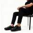 MEBADE MOSCOW Siyah Deri Erkek Sneaker | Total Black Rahat Günlük Ayakkabı