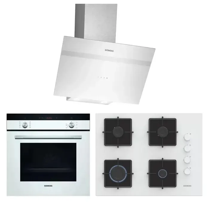 Siemens Buhar Destekli Beyaz Ankastre Set