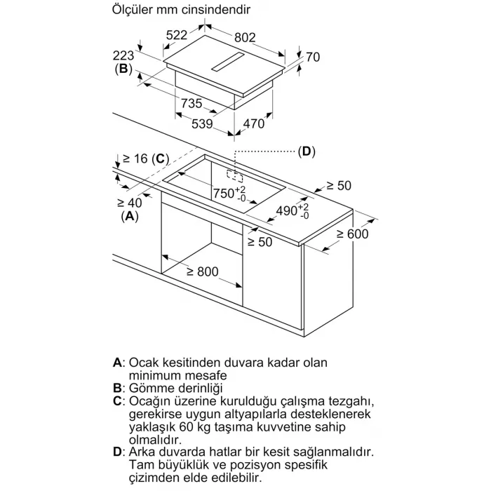 Siemens ED811BS16E 80 cm Davlumbaz Entegreli İndüksiyon Ocak