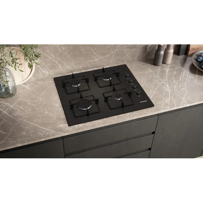 Siemens EO6C6PP30L 60 Cm Gazlı Siyah Ankastre Ocak